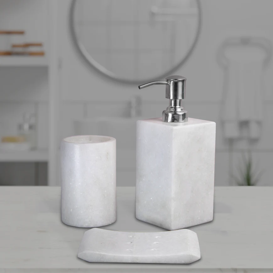 Marble Bathroom Set White